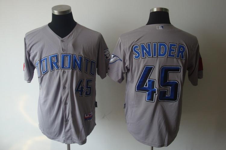 Custom Fan-Made Travis Snider Toronto Blue Jays #45 Grey Baseball Jersey