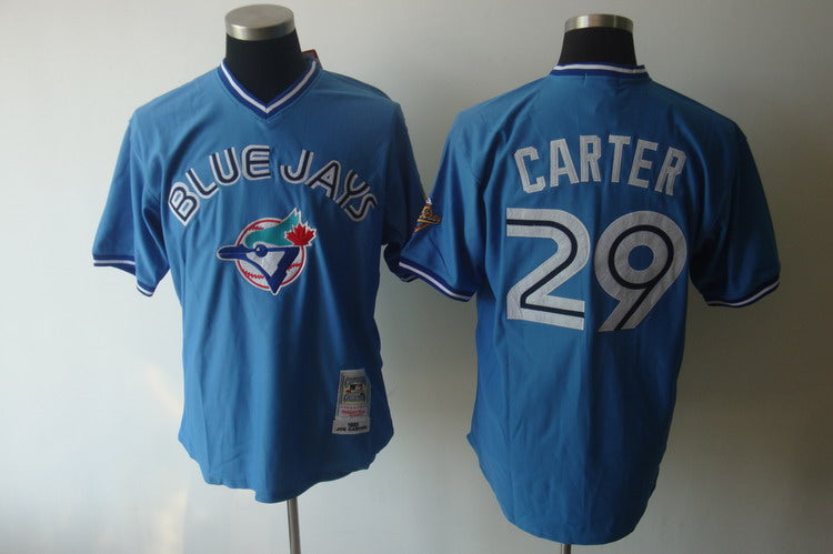 Custom Fan-Made Joe Carter Toronto Blue Jays #29 Blue Baseball Jersey