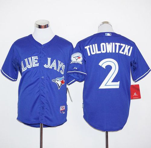 Custom Fan-Made Troy Tulowitzki Toronto Blue Jays #2 Blue Baseball Jersey