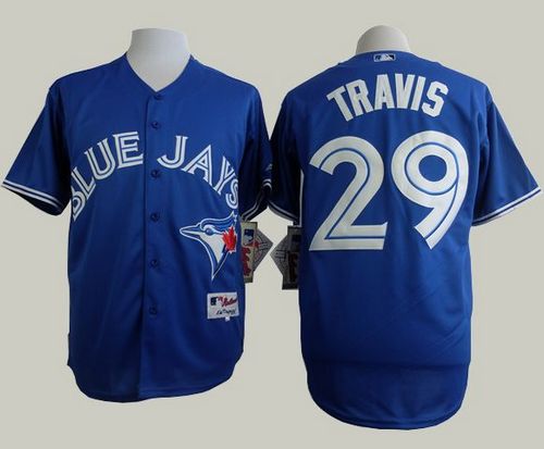 Custom Fan-Made Devon Travis Toronto Blue Jays #29 Blue Baseball Jersey