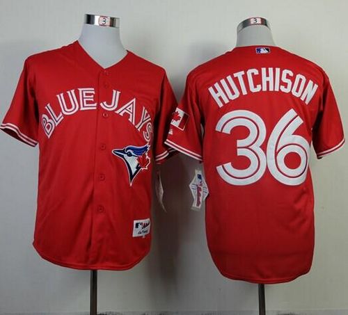 Custom Fan-Made Drew Hutchison Canada Toronto Blue Jays #36 Red Baseball Jersey