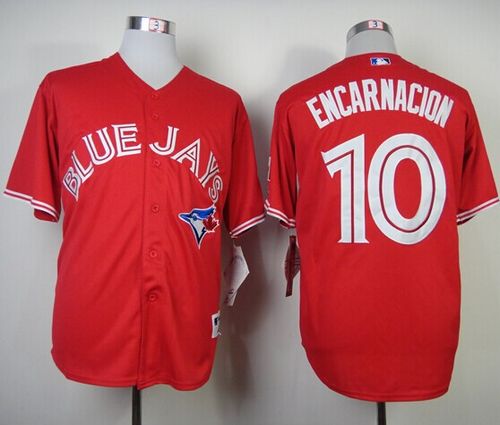 Custom Fan-Made Edwin Encarnacion Canada Toronto Blue Jays #10 Red Baseball Jersey