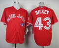 Custom Fan-Made R.A. Dickey Canada Toronto Blue Jays #43 Red Baseball Jersey
