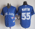 Custom Fan-Made Russell Martin Toronto Blue Jays #55 Blue Baseball Jersey