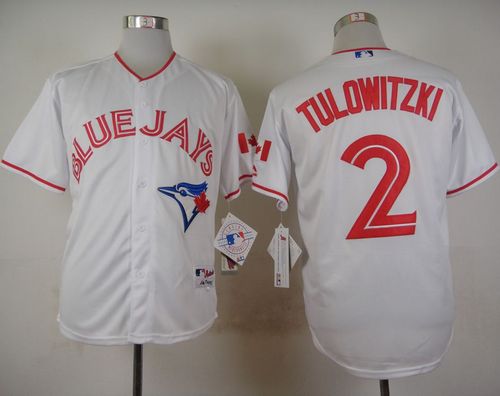 Custom Fan-Made Troy Tulowitzki Canada Toronto Blue Jays #2 Blue 2015 Baseball Jersey