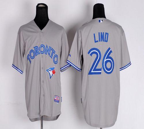 Custom Fan-Made Adam Lind Toronto Blue Jays #26 Grey 2012 Baseball Jersey