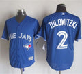 Custom Fan-Made Troy Tulowitzki Toronto Blue Jays #2 Blue Baseball Jersey
