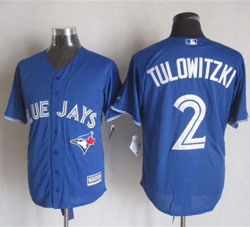 Custom Fan-Made Troy Tulowitzki Toronto Blue Jays #2 Blue Baseball Jersey