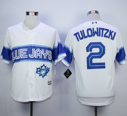 Custom Fan-Made Troy Tulowitzki Exclusive Toronto Blue Jays #2 Blue Baseball Jersey
