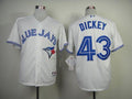 Custom Fan-Made R.A. Dickey Toronto Blue Jays #43 Blue Baseball Jersey