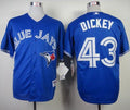 Custom Fan-Made R.A. Dickey Toronto Blue Jays #43 Blue Baseball Jersey