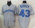 Custom Fan-Made R.A. Dickey Toronto Blue Jays #43 Grey Baseball Jersey