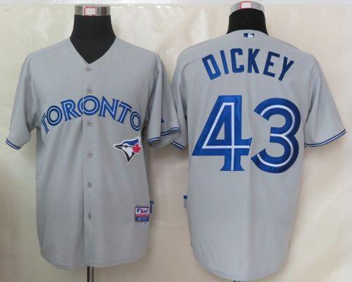 Custom Fan-Made R.A. Dickey Toronto Blue Jays #43 Grey Baseball Jersey