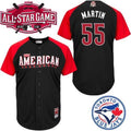 Custom Fan-Made Russell Martin Toronto Blue Jays #55 Blue 2015 All-Star Edition Baseball Jersey