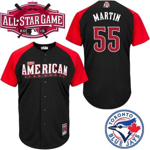 Custom Fan-Made Russell Martin Toronto Blue Jays #55 Blue 2015 All-Star Edition Baseball Jersey
