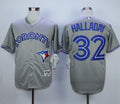 Custom Fan-Made Roy Halladay Toronto Blue Jays #32 Grey Baseball Jersey