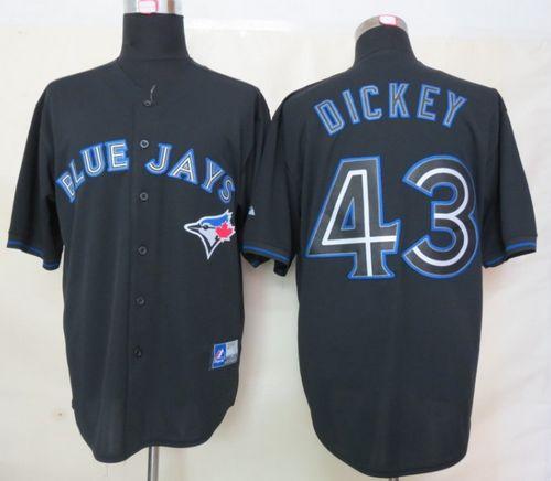 Custom Fan-Made R.A. Dickey Toronto Blue Jays #43 Blue Baseball Jersey