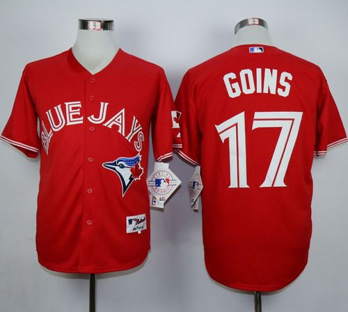 Custom Fan-Made Ryan Goins Canada Toronto Blue Jays #17 Red Baseball Jersey