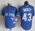 Custom Fan-Made R.A. Dickey Toronto Blue Jays #43 Blue Baseball Jersey
