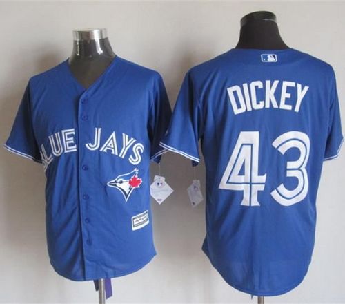 Custom Fan-Made R.A. Dickey Toronto Blue Jays #43 Blue Baseball Jersey