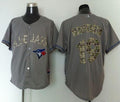 Custom Fan-Made Jose Bautista Toronto Blue Jays #19 Grey USMC Baseball Jersey