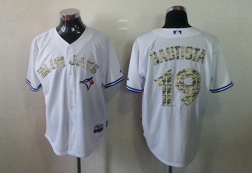 Custom Fan-Made Jose Bautista Toronto Blue Jays #19 Blue USMC Baseball Jersey