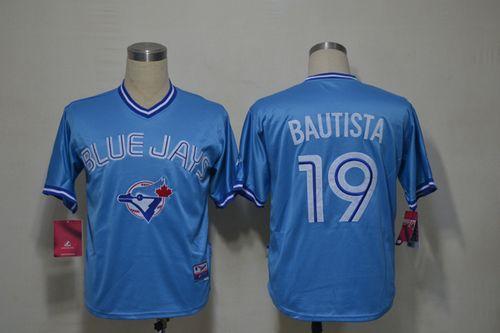 Custom Fan-Made Jose Bautista Toronto Blue Jays #19 Blue Baseball Jersey
