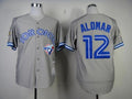 Custom Fan-Made Roberto Alomar Toronto Blue Jays #12 Grey Throwback Baseball Jersey