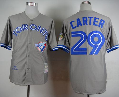 Custom Fan-Made Joe Carter Toronto Blue Jays #29 Grey 1992 Throwback Baseball Jersey