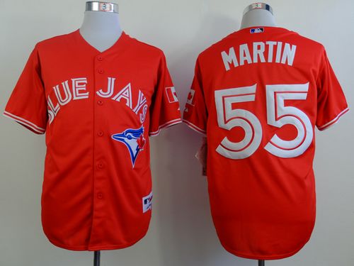 Custom Fan-Made Russell Martin Canada Toronto Blue Jays #55 Red Baseball Jersey