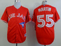 Custom Fan-Made Russell Martin Canada Toronto Blue Jays #55 Red Baseball Jersey