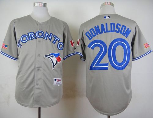 Custom Fan-Made Josh Donaldson Toronto Blue Jays #20 Grey Baseball Jersey
