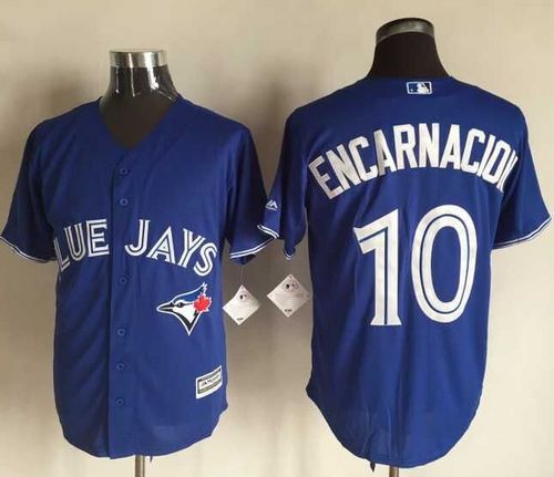 Custom Fan-Made Edwin Encarnacion Toronto Blue Jays #10 Blue Baseball Jersey