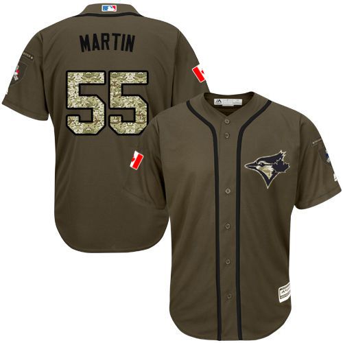 Custom Fan-Made Russell Martin Toronto Blue Jays #55 Blue Service Edition Baseball Jersey