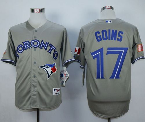 Custom Fan-Made Ryan Goins Toronto Blue Jays #17 Grey Baseball Jersey