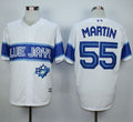 Custom Fan-Made Russell Martin Exclusive Toronto Blue Jays #55 Blue Baseball Jersey