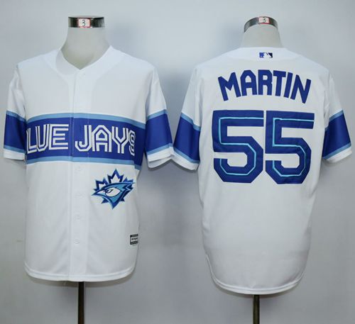 Custom Fan-Made Russell Martin Exclusive Toronto Blue Jays #55 Blue Baseball Jersey