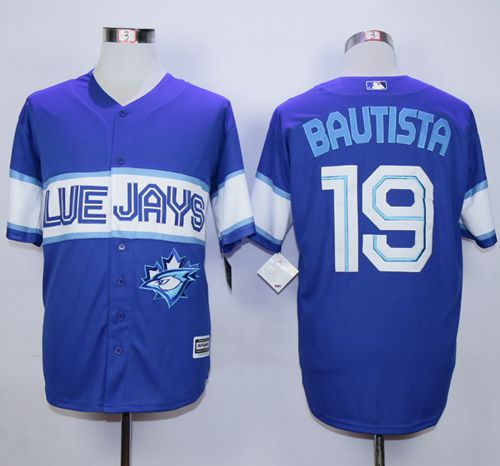 Custom Fan-Made Jose Bautista Exclusive Toronto Blue Jays #19 Blue Baseball Jersey