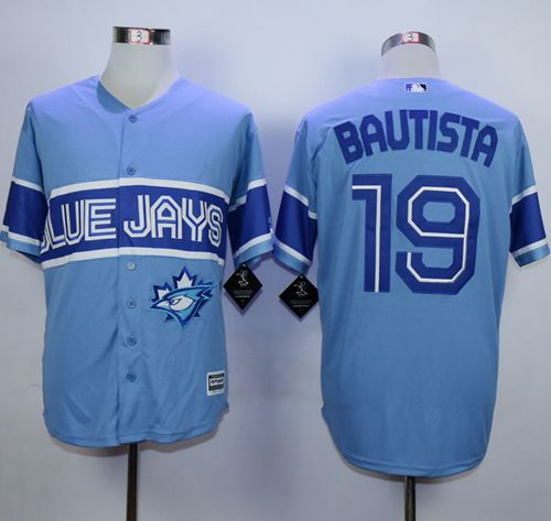 Custom Fan-Made Jose Bautista Exclusive Toronto Blue Jays #19 Blue Baseball Jersey