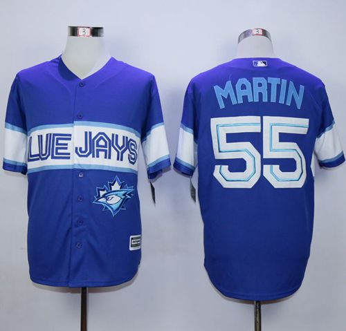 Custom Fan-Made Russell Martin Exclusive Toronto Blue Jays #55 Blue Baseball Jersey