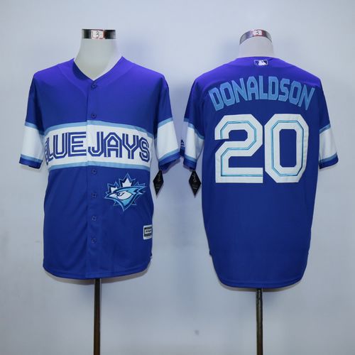 Custom Fan-Made Josh Donaldson Exclusive Toronto Blue Jays #20 Blue Baseball Jersey