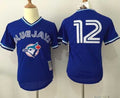 Custom Fan-Made Roberto Alomar Toronto Blue Jays #12 Blue Throwback Baseball Jersey