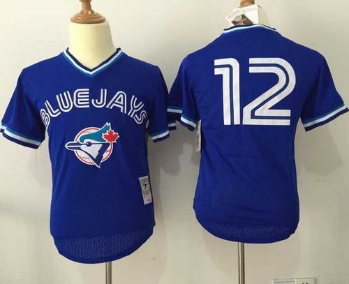 Custom Fan-Made Roberto Alomar Toronto Blue Jays #12 Blue Throwback Baseball Jersey