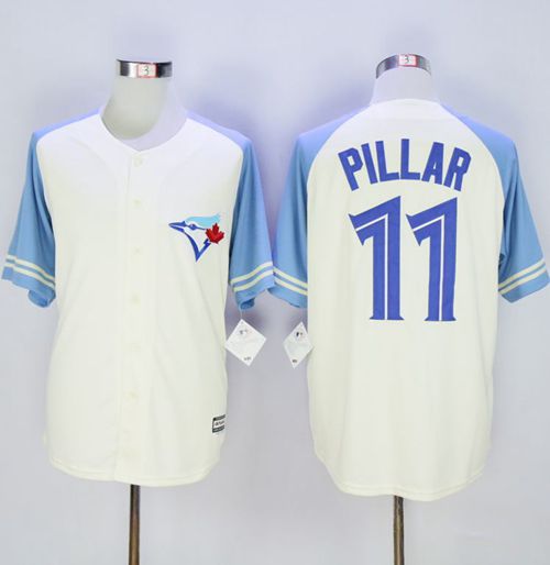 Custom Fan-Made Kevin Pillar Cream/Blue Exclusive Toronto Blue Jays #11 Blue Baseball Jersey