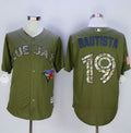 Custom Fan-Made Jose Bautista Camo Toronto Blue Jays #19 Blue Baseball Jersey