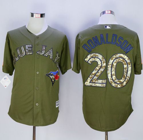 Custom Fan-Made Josh Donaldson Camo Toronto Blue Jays #20 Blue Baseball Jersey