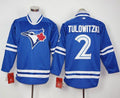Custom Fan-Made Troy Tulowitzki Long Toronto Blue Jays #2 Blue Baseball Jersey