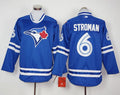 Custom Fan-Made Marcus Stroman Long Toronto Blue Jays #6 Blue Baseball Jersey