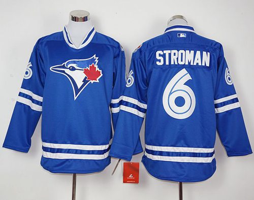 Custom Fan-Made Marcus Stroman Long Toronto Blue Jays #6 Blue Baseball Jersey