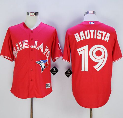 Custom Fan-Made Jose Bautista Canada Toronto Blue Jays #19 Red Baseball Jersey
